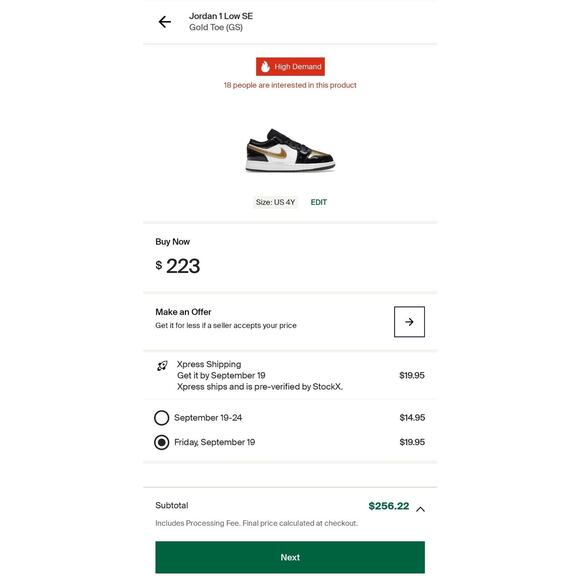 Size 4Y | 5.5W - Jordan 1 Low SE Gold Toe (GS) - DR6970-071 - Picture 8 of 8